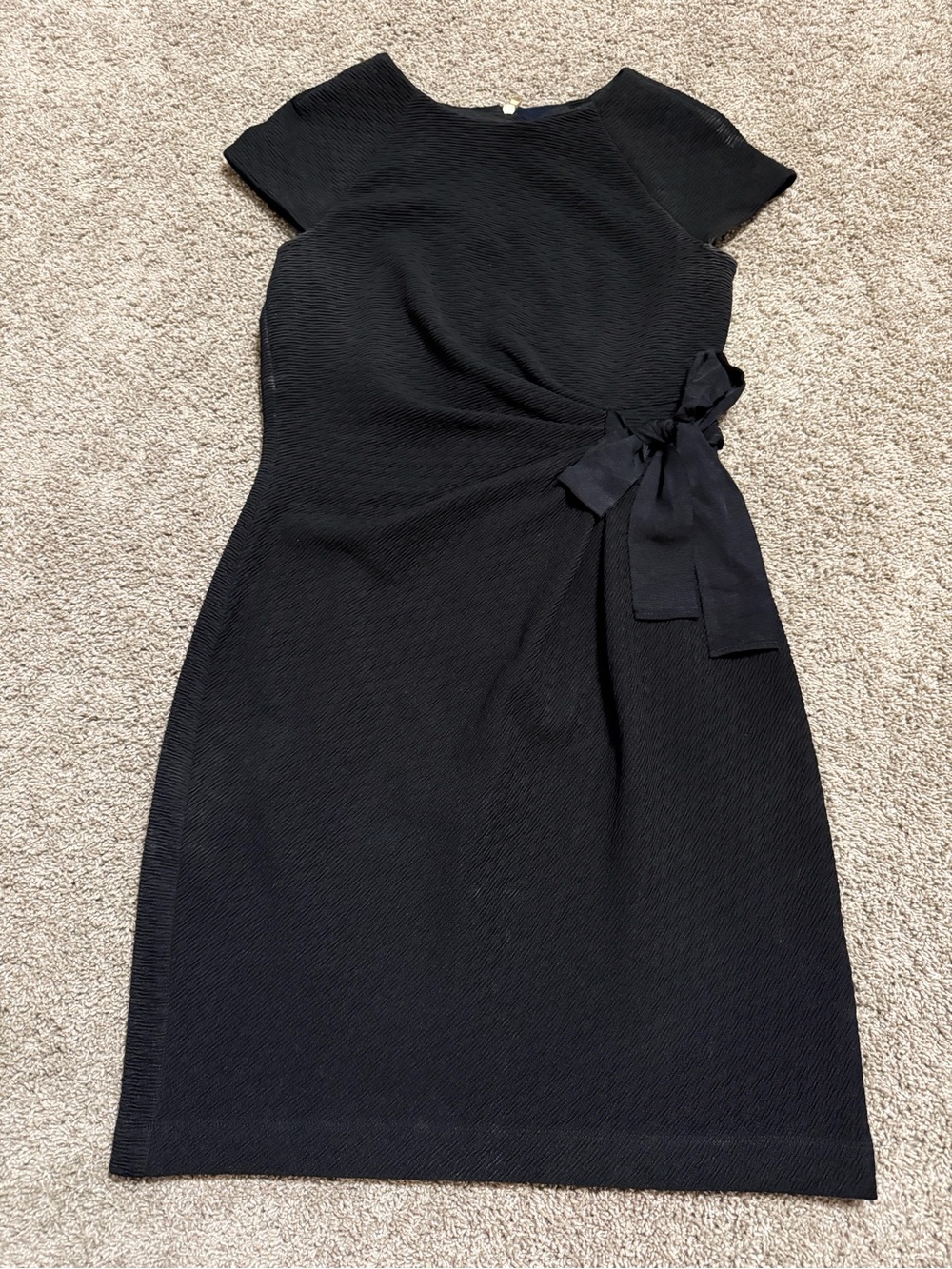 Taylor Black Midi Dress with Side Tie
